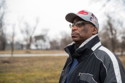 Steven Rogers, president of the Englewood Railway Coalition, grew up in this section of Englewood and owns two vacant lots and a home that he rents out. As a professor at the Harvard Business School, he only lives in the Chicago area part-time but has become a key advocate for the remaining residents in the area. "We believe this is about self-governing of private property," he says of the resident's fight against Norfolk Southern. "These are all people who work jobs, pay taxes and own homes." (Photo by Max Herman)