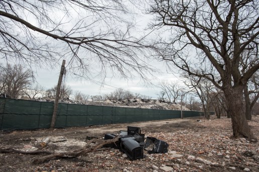 Much of the 84-acre neighborhood has been reduced to rubble as a result of Norfolk Southern’s expansion project. (Photo by Max Herman)