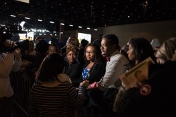 Audience members were interviewed by the media prior to President Obama's farewell speech at McCormick Place.