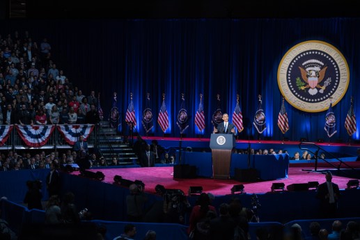 President Obama delivers his farewell speech. His remarks warned that economic inequality, racism, toxic politics and other ills pose a threat to democracy.