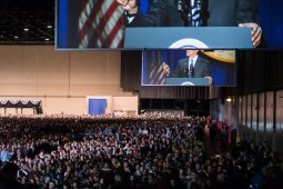 Thousands filled a hall at McCormick Place to hear President Obama's farewell speech.