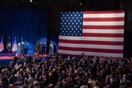 Vice President Joe Biden—“the scrappy kid from Scranton,” the president said--Jill Biden, First Lady Michelle Obama, President Obama, and Malia Obama walk off stage after the farewell speech.