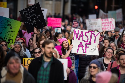 Attendees enjoyed unseasonably warm weather during the Women’s March on Chicago on Jan. 21, 2017.